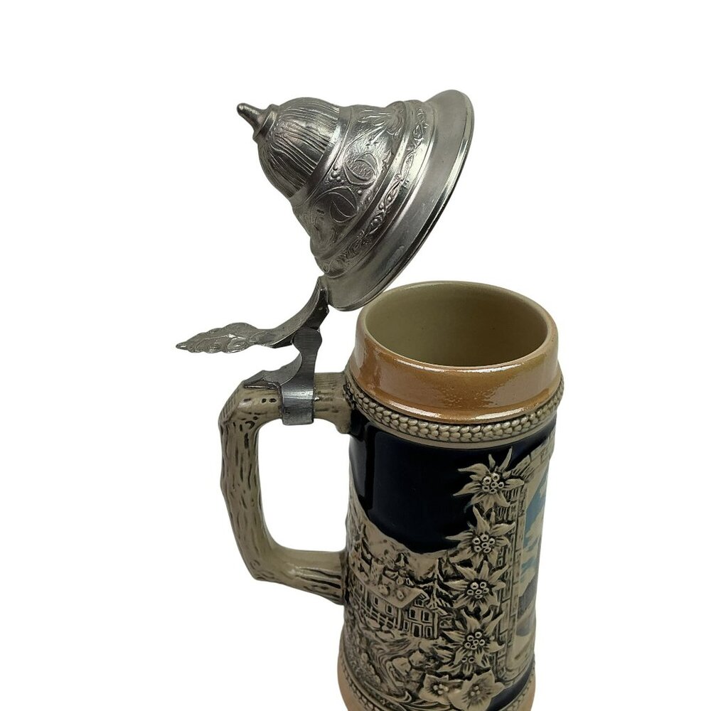 Vintage German Beer Stein With Lid & Munich Scene Bavarian TK 0.5L Collectible - Picture 5 of 10